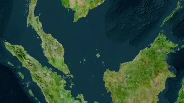 Malezya haritası - sür. Gölge. Uydu.