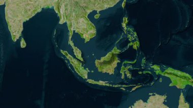 Malezya haritası - çıkarma. Gölge. Uydu. Etiketler