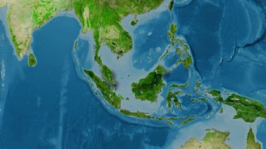 Malezya haritası - çıkarma. Gölge. Uydu.