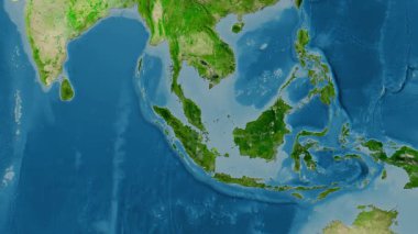 Malezya haritası - süzül. Gölge. Uydu.