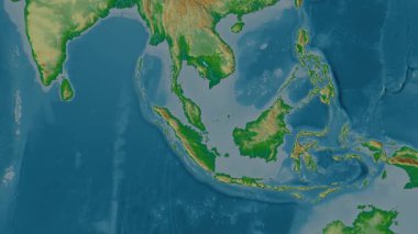 Malezya haritası - süzül. Gölge. Fiziksel.