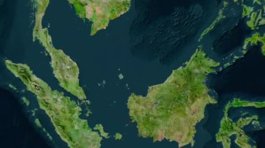 Malezya haritası - sağlam. Gölge. Uydu.