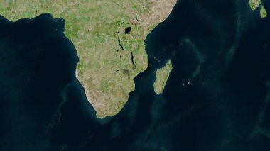 Mozambik haritası - çıkarın. Gölge. Uydu.