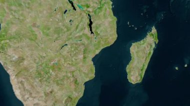 Mozambik haritası - sağlam. Gölge. Uydu.