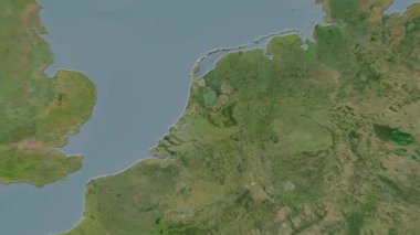 Hollanda haritası - sağlam. Gölge. Uydu.