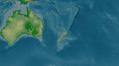 Yeni Zelanda haritası - süzül. Gölge. Fiziksel.