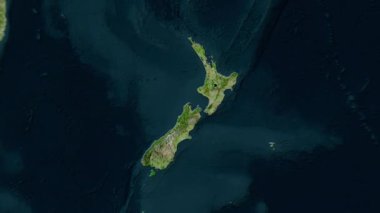 Yeni Zelanda haritası - sağlam. Gölge. Uydu.