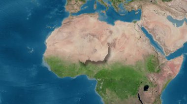 Nijer haritası - özüt. Gölge. Uydu.