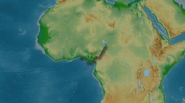 Nijerya haritası - özüt. Gölge. Fiziksel.