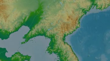 Kuzey Kore haritası - sür. Gölge. Fiziksel.