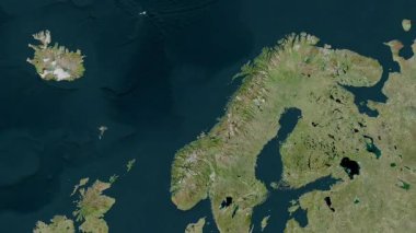 Norveç haritası - sür. Gölge. Uydu.