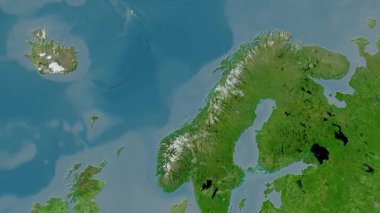 Norveç haritası - sür. Gölge. Uydu.