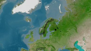 Norveç haritası - çıkarma. Gölge. Uydu. Etiketler