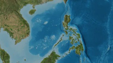 Filipinler haritası - sür. Gölge. Uydu.