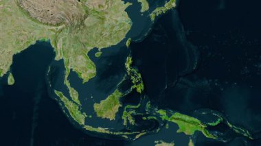 Filipinler haritası - özüt. Gölge. Uydu.