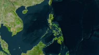 Filipinler haritası - sağlam. Gölge. Uydu.