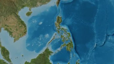 Filipinler haritası - sağlam. Gölge. Uydu.