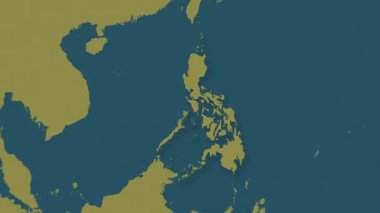 Filipinler haritası - sağlam. Gölge. Şablon. Etiketler