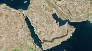 Suudi Arabistan haritası - sağlam. Gölge. Uydu.