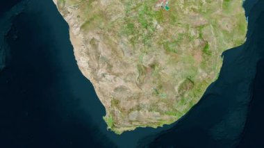 Güney Afrika haritası - sür. Gölge. Uydu.