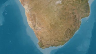 Güney Afrika haritası - sür. Gölge. Uydu.
