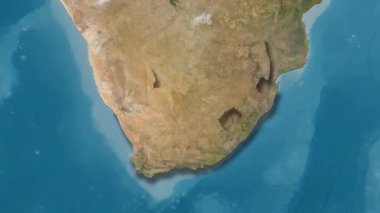 Güney Afrika haritası - sağlam. Gölge. Uydu.