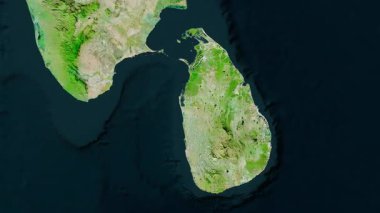Sri Lanka haritası - sür. Gölge. Uydu.