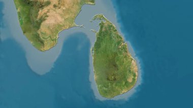 Sri Lanka haritası - sür. Gölge. Uydu.