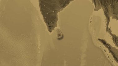 Sri Lanka haritası - özet. Gölge. Sepya.