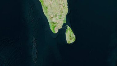 Sri Lanka haritası - süzül. Gölge. Uydu.