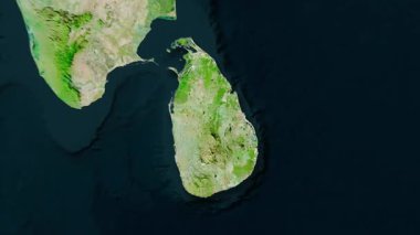 Sri Lanka haritası - sağlam. Gölge. Uydu.