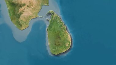 Sri Lanka haritası - sağlam. Gölge. Uydu.