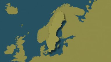 İsveç haritası - sağlam. Gölge. Desen.