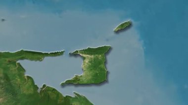 Trinidad ve Tobago haritası sağlam. Gölge. Uydu. Etiketler