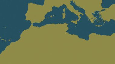 Tunus haritası - süzül. Gölge. Desen.