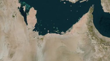 Birleşik Arap Emirlikleri haritası - sür. Gölge. Uydu.