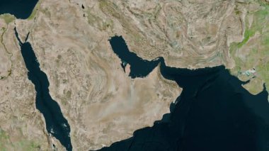 Birleşik Arap Emirlikleri haritası - süzülüyor. Gölge. Uydu.