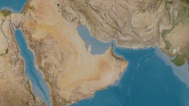 Birleşik Arap Emirlikleri haritası - süzülüyor. Gölge. Uydu.