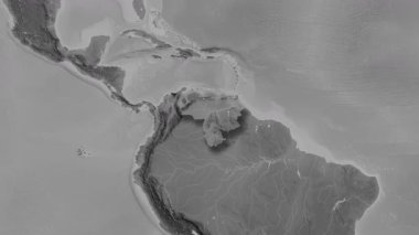 Venezuela haritası - özüt. Gölge. Gri Tonlama.