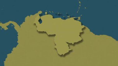 Venezuela haritası - katı. Gölge. Desen.