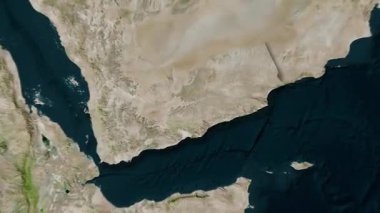 Yemen haritası - sağlam. Gölge. Uydu.