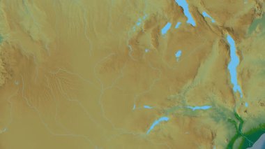Zambiya haritası - sür. Gölge. Fiziksel.
