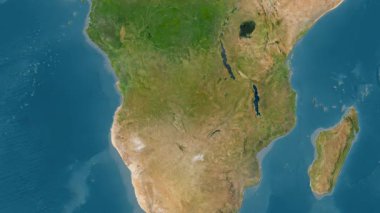 Zambiya haritası - süzül. Gölge. Uydu.