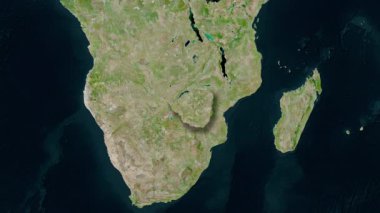 Zimbabwe haritası - özüt. Gölge. Uydu. Etiketler