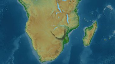 Zimbabwe haritası - özüt. Gölge. Fiziksel.