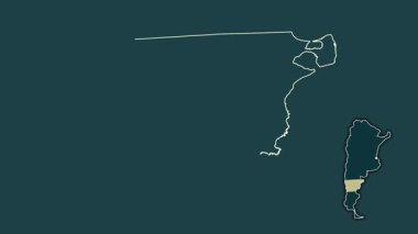 Chubut, Arjantin vilayeti, boşaltılmış ve izole edilmiş. Desen