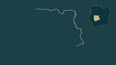 Sassandra-Marahoue - Cote d 'Ivoire bölgesi, çıkarılmış ve izole edilmiş. Desen