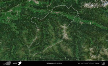 Rottenmann. Avusturya 'nın idari alanı, Temmuz 2022' de çekilen Global Mozaik Sentinel-2 karolarından oluşan bir uydu görüntüsüyle özetlendi.