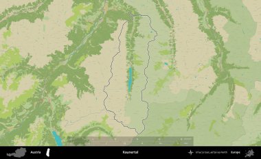 Kaunertal. Avusturya 'nın idari alanı Topografik İnsani Stil Haritası' nda özetlendi