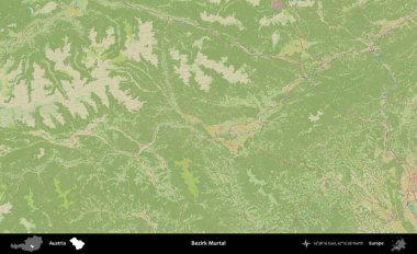 Bezirk Murtal. Topografik İnsani Yardım Stili Haritasında Avusturya 'nın idari alanı